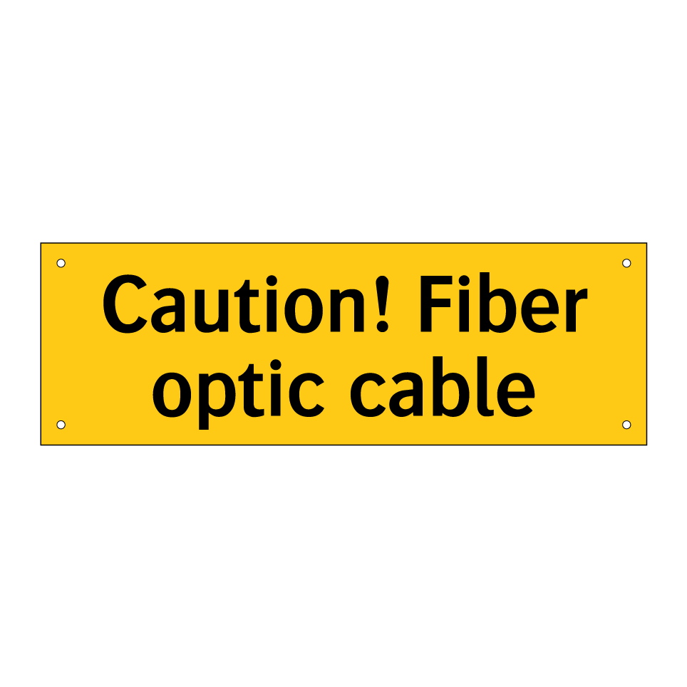 Caution! Fiber optic cable