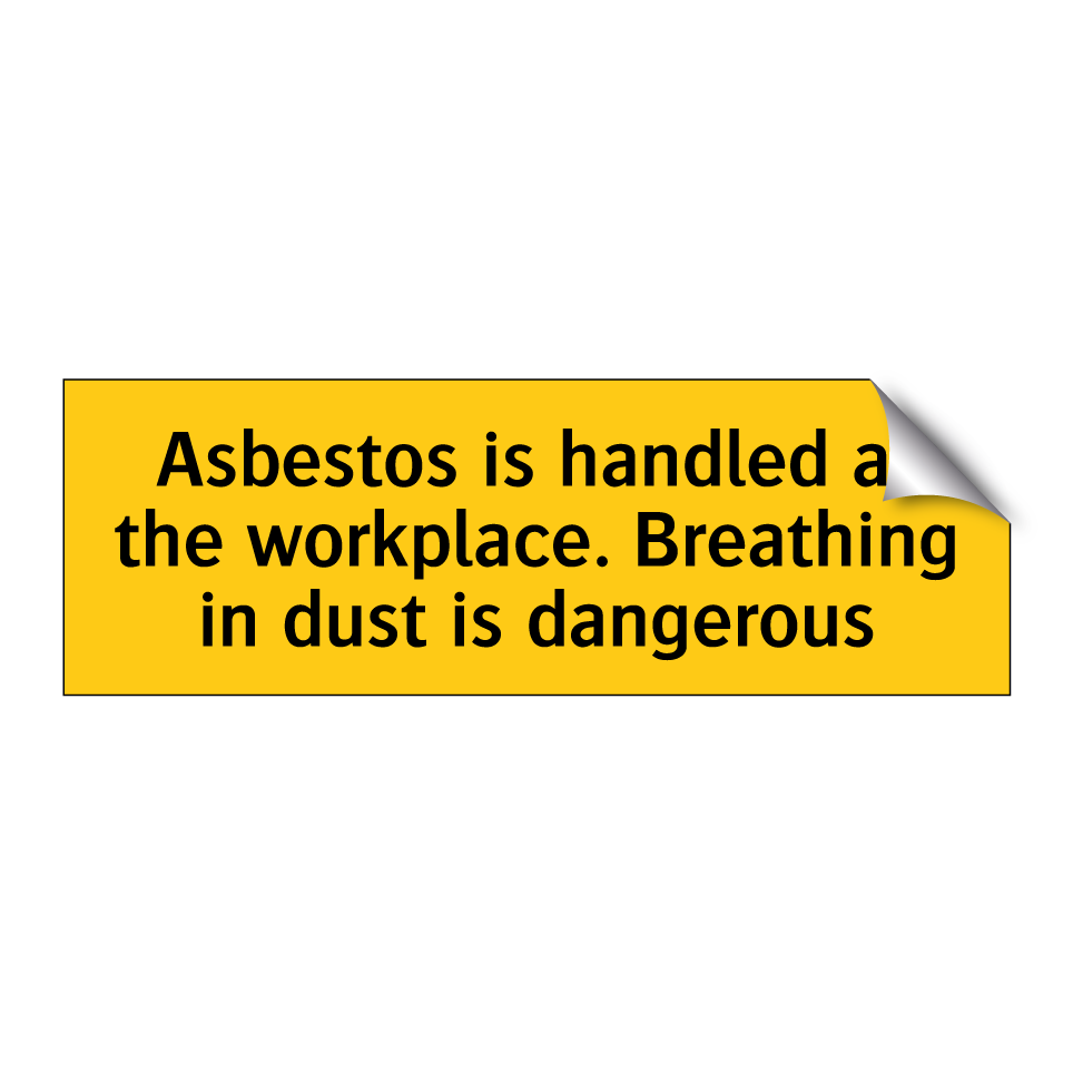 Asbestos is handled at the workplace. Breathing in dust is dangerous