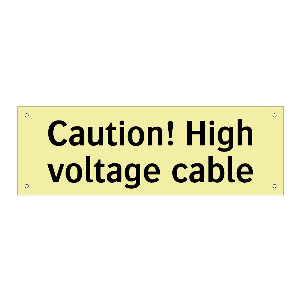 Caution! High voltage cable