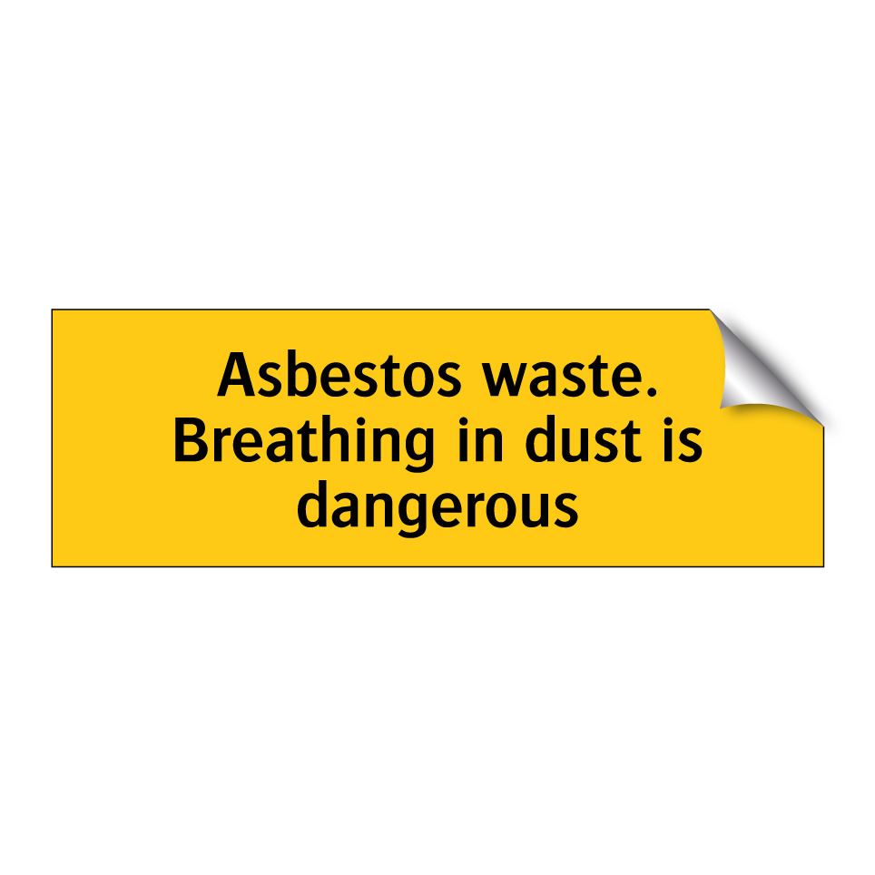 Asbestos waste. Breathing in dust is dangerous