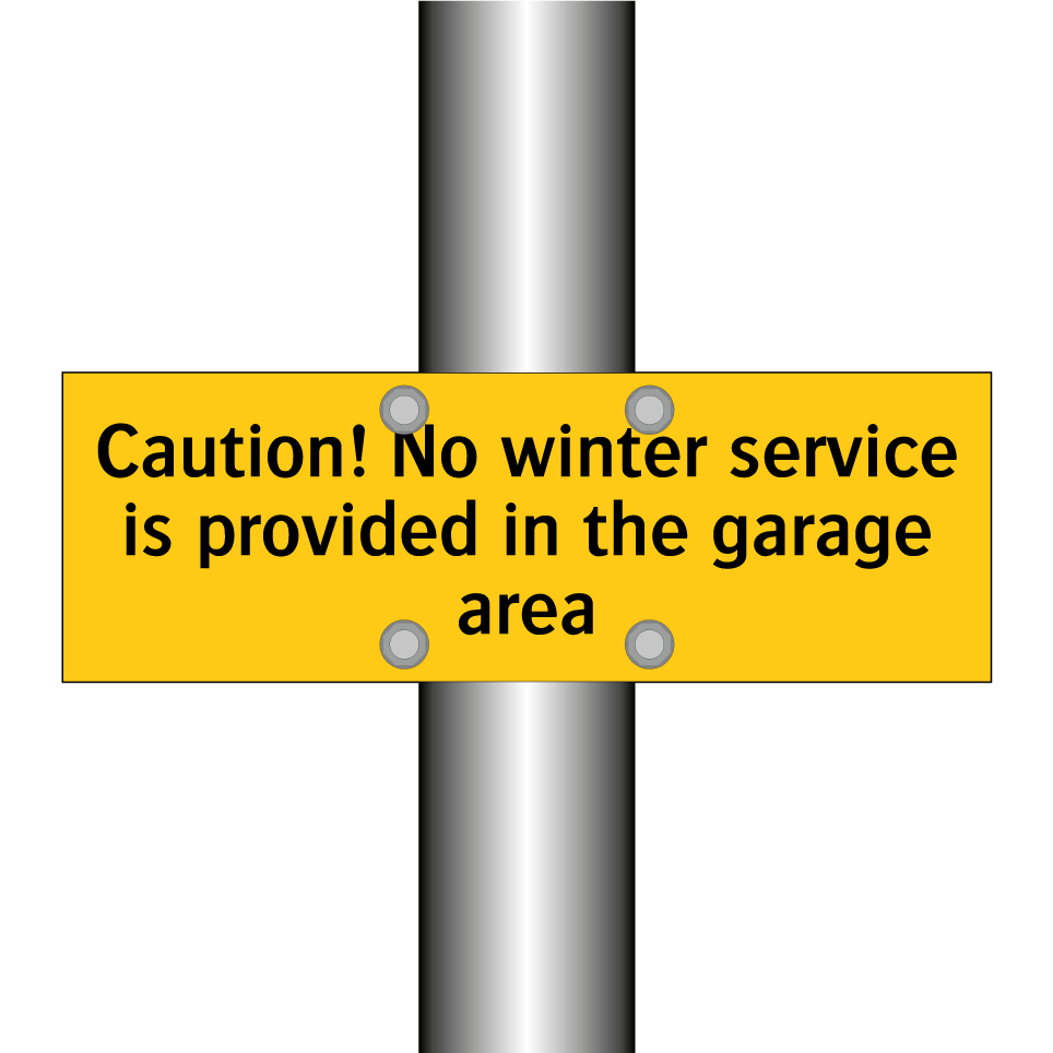 Caution! No winter service is provided in the garage area