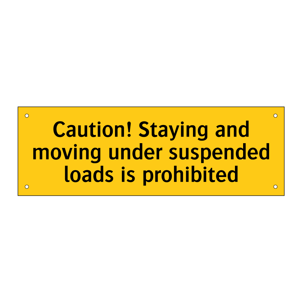 Caution! Staying and moving under suspended loads is prohibited