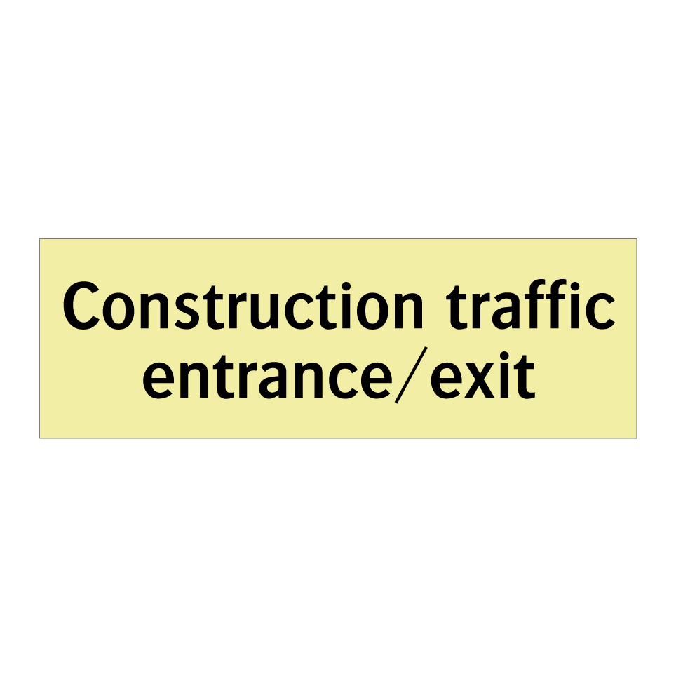 Construction traffic entrance/exit