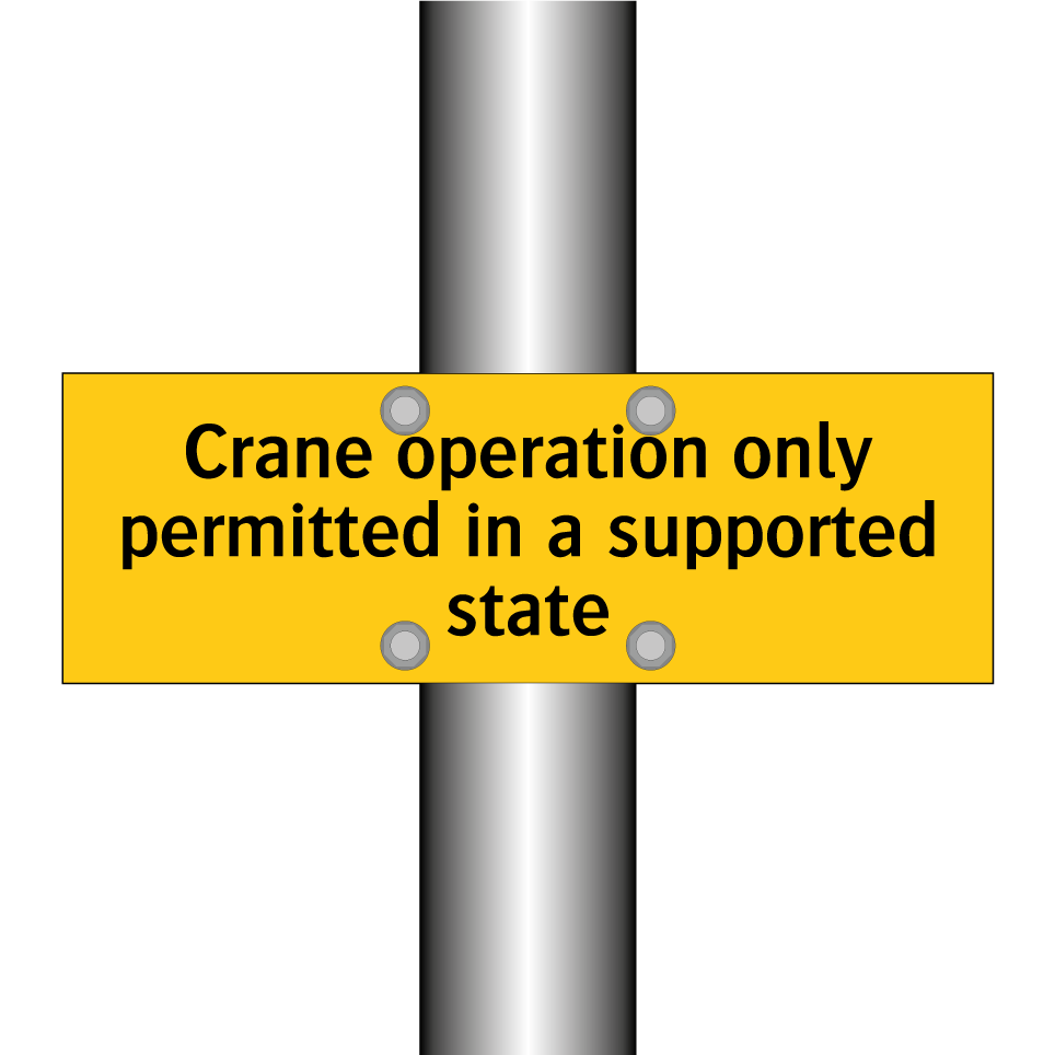 Crane operation only permitted in a supported state