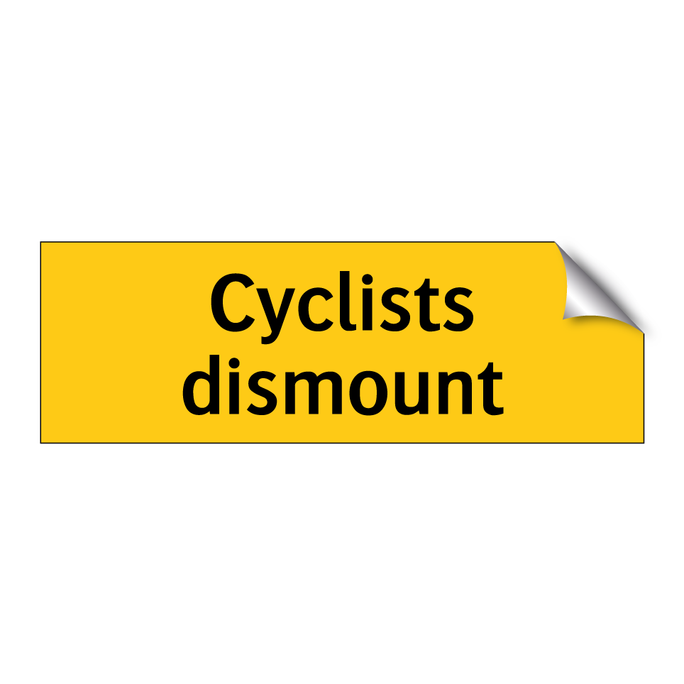 Cyclists dismount