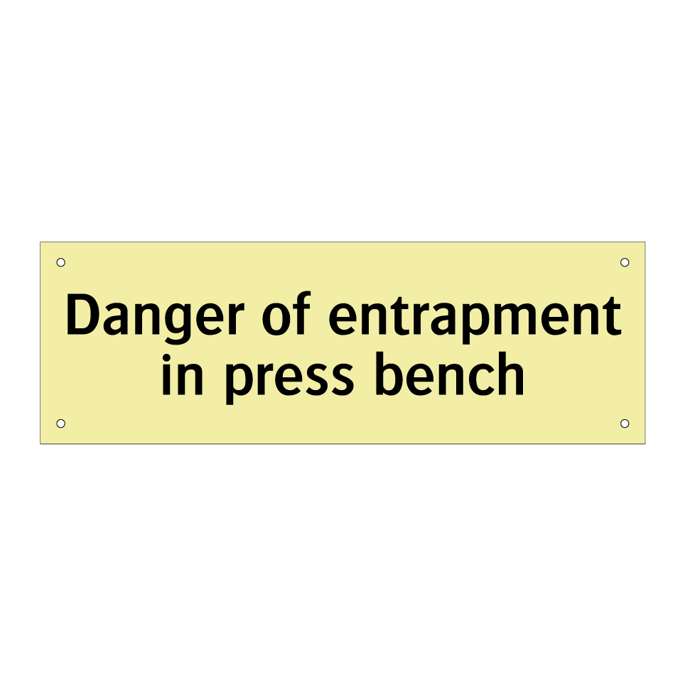 Danger of entrapment in press bench