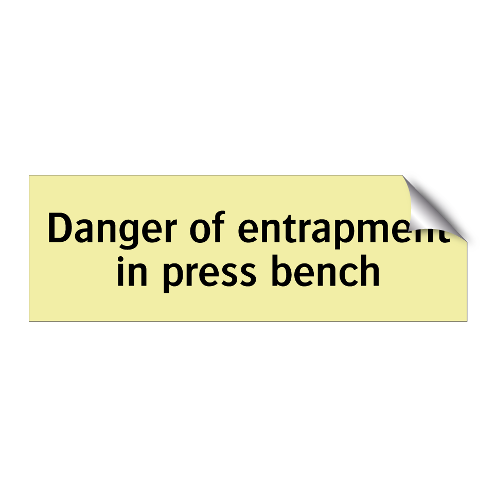 Danger of entrapment in press bench