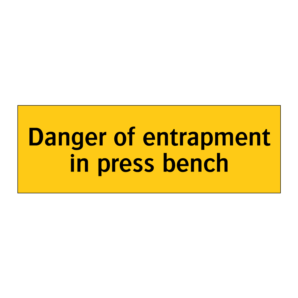 Danger of entrapment in press bench