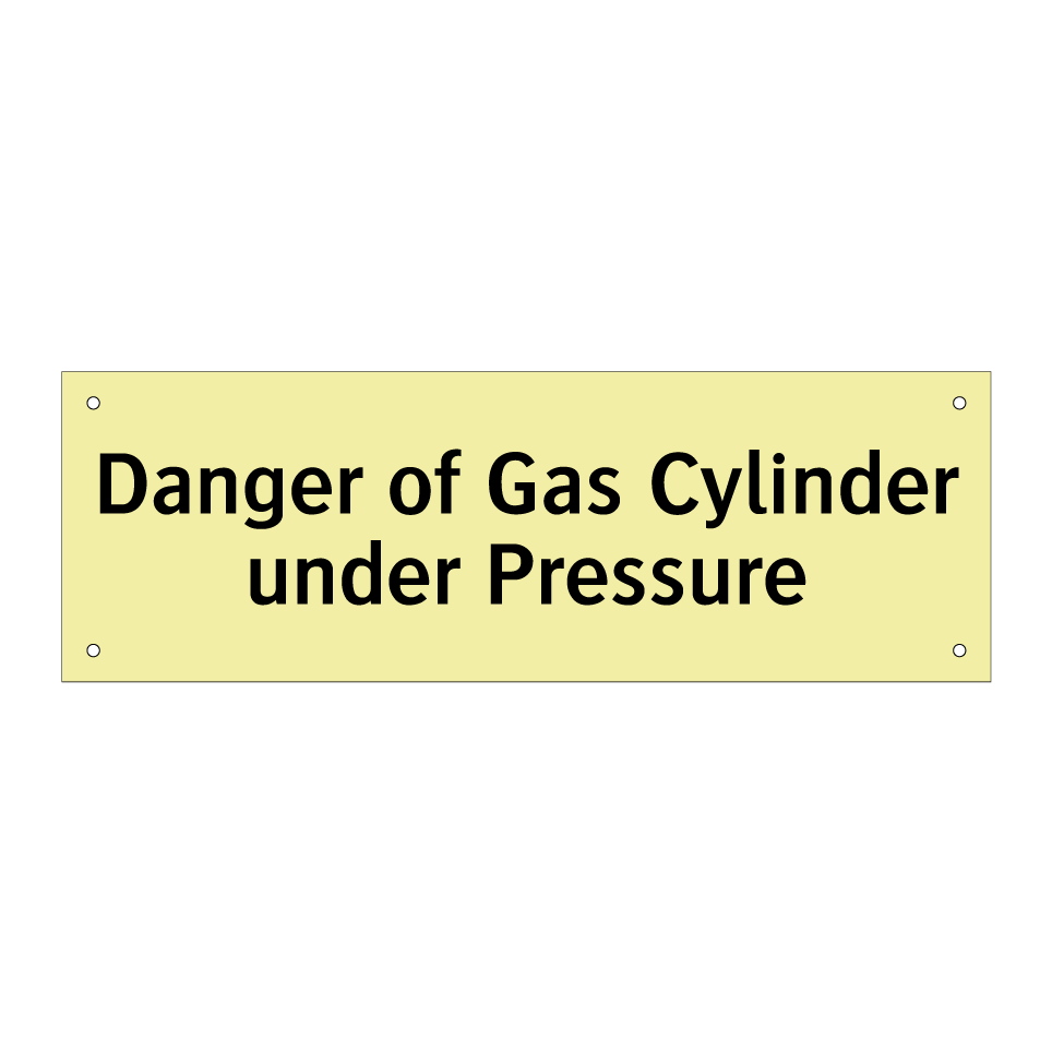 Danger of Gas Cylinder under Pressure