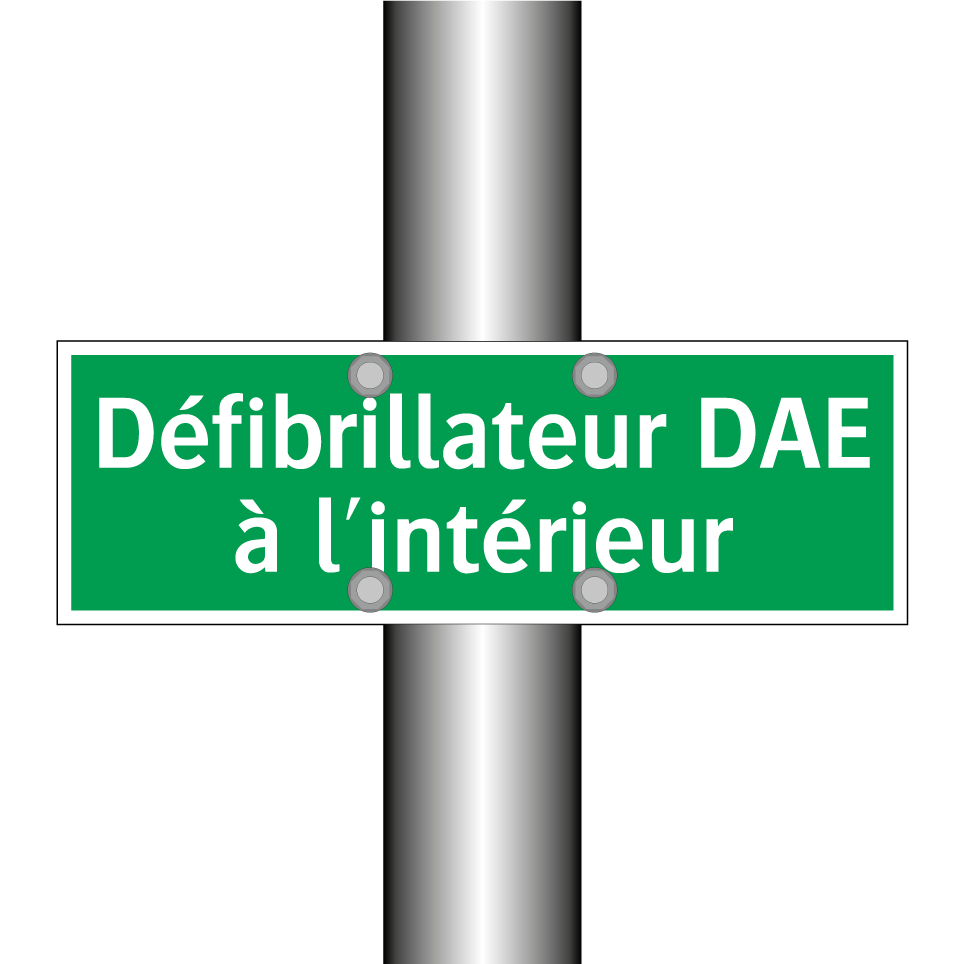 Défibrillateur DAE à l'intérieur