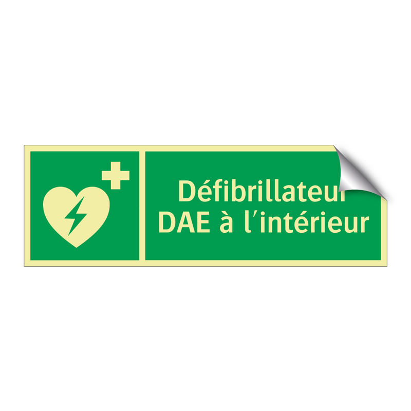 Défibrillateur DAE à l'intérieur