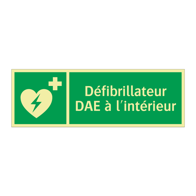 Défibrillateur DAE à l'intérieur