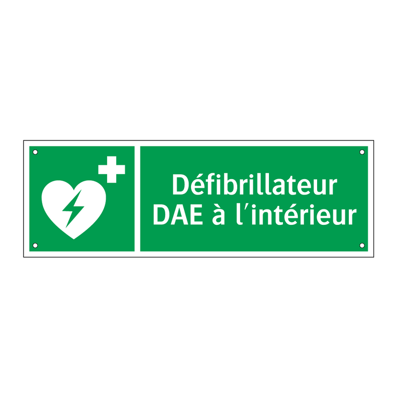 Défibrillateur DAE à l'intérieur