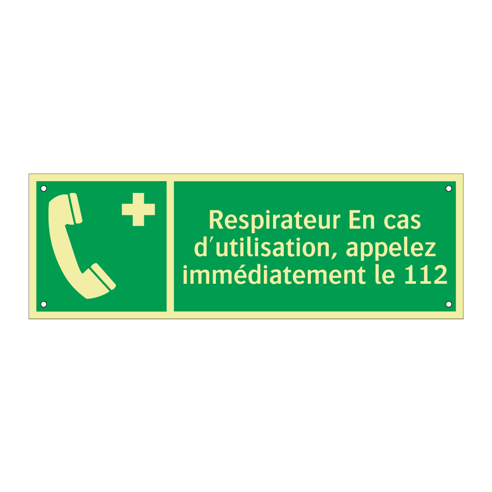 Respirateur En cas d'utilisation, appelez immédiatement le 112