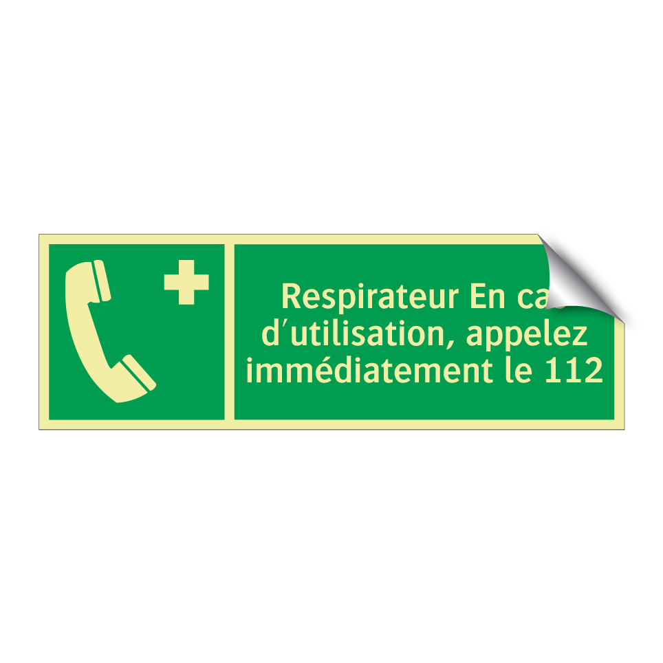 Respirateur En cas d'utilisation, appelez immédiatement le 112