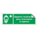 Appareil respiratoire pour évacuation d'urgence