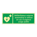 Défibrillateur externe automatisé à utiliser en cas d'urgence usage public