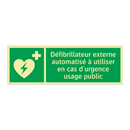 Défibrillateur externe automatisé à utiliser en cas d'urgence usage public