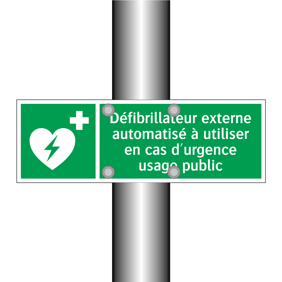 Défibrillateur externe automatisé à utiliser en cas d'urgence usage public