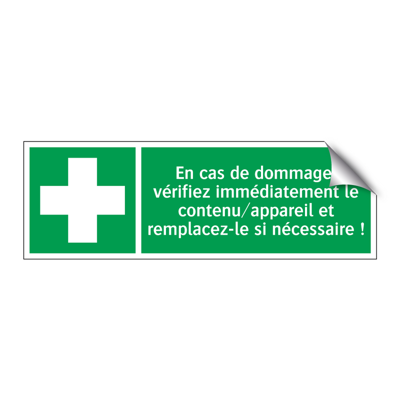 En cas de dommage, vérifiez immédiatement le contenu/appareil et remplacez-le si nécessaire !