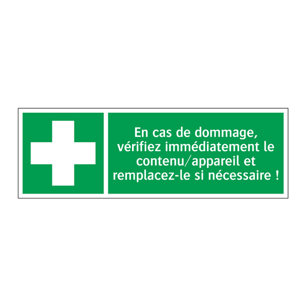 En cas de dommage, vérifiez immédiatement le contenu/appareil et remplacez-le si nécessaire !