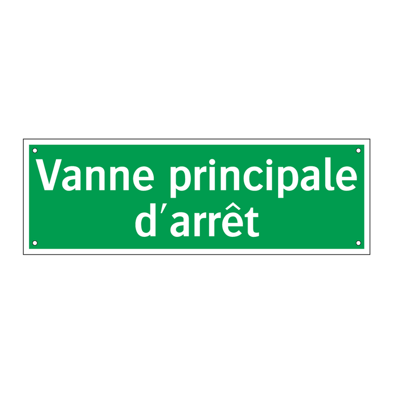 Vanne principale d'arrêt