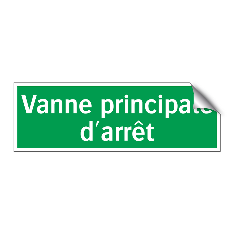 Vanne principale d'arrêt