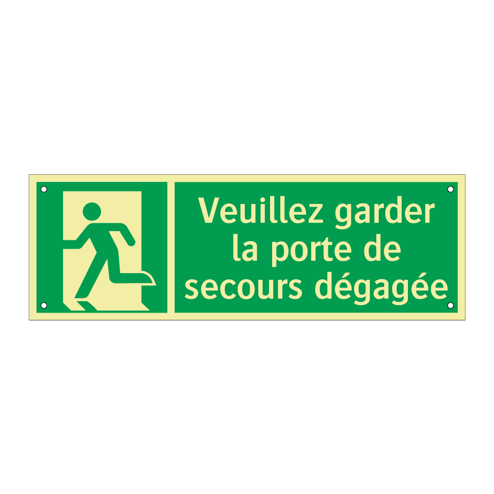 Veuillez garder la porte de secours dégagée