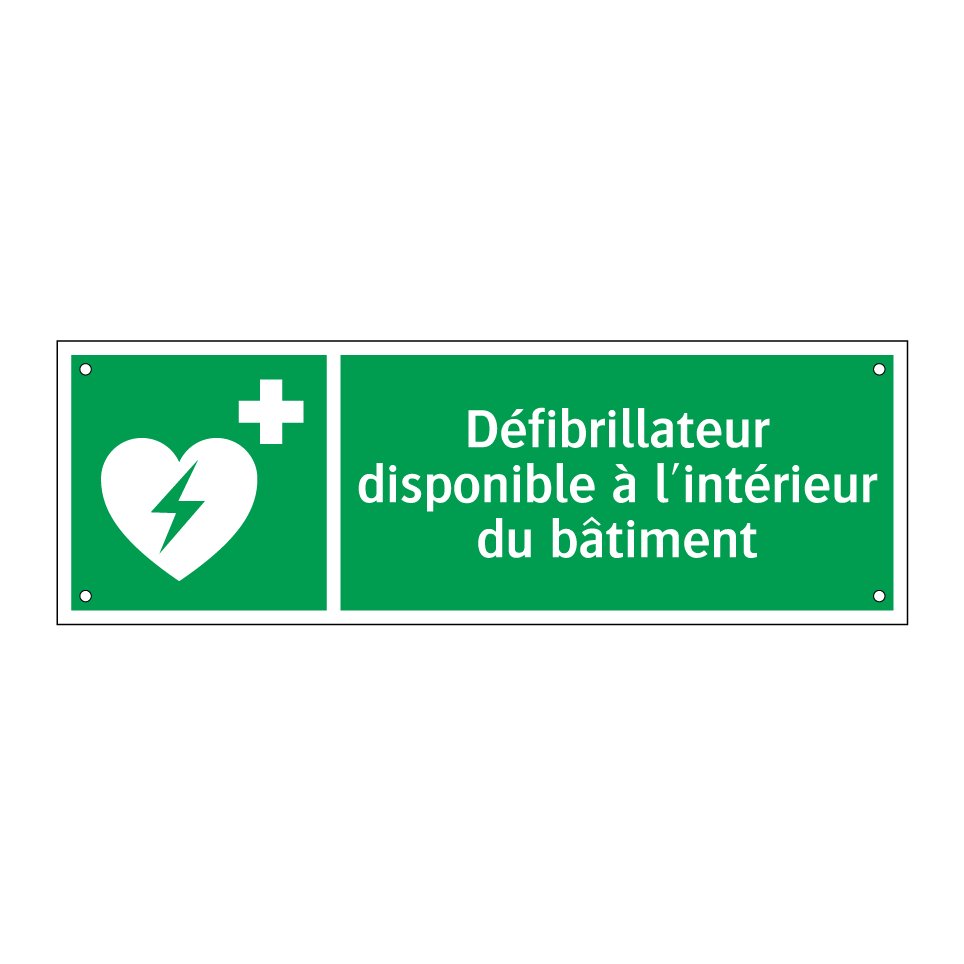 Défibrillateur disponible à l'intérieur du bâtiment