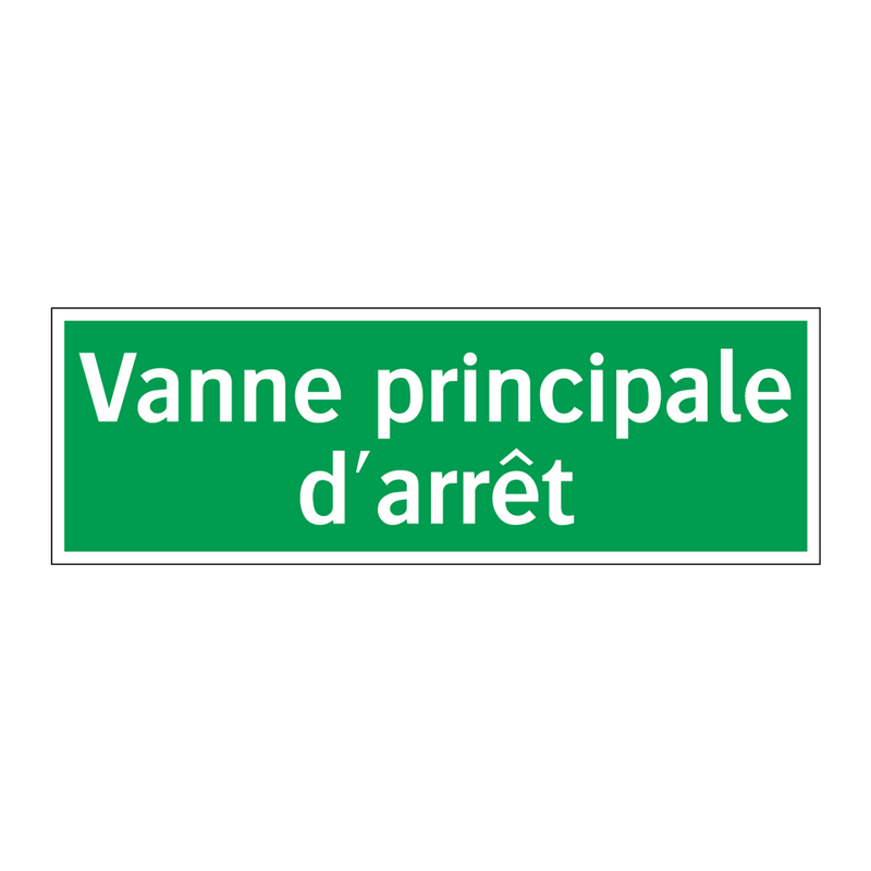 Vanne principale d'arrêt