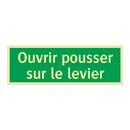 Ouvrir pousser sur le levier