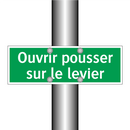 Ouvrir pousser sur le levier
