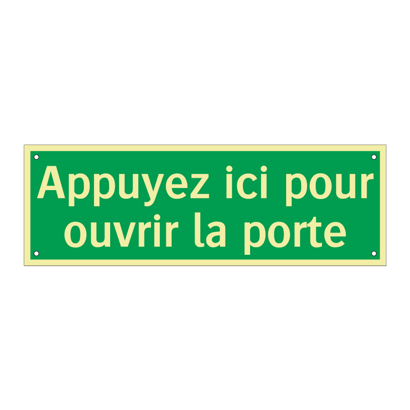 Appuyez ici pour ouvrir la porte