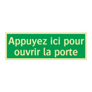 Appuyez ici pour ouvrir la porte