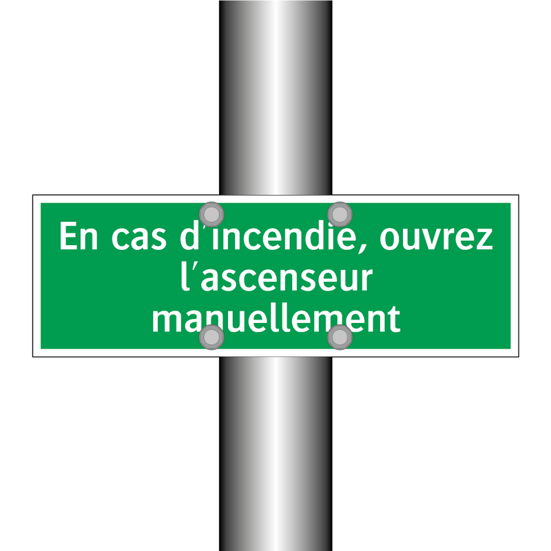 En cas d'incendie, ouvrez l'ascenseur manuellement