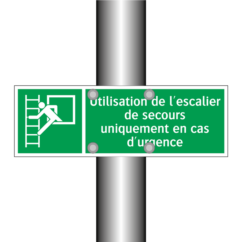 Utilisation de l'escalier de secours uniquement en cas d'urgence