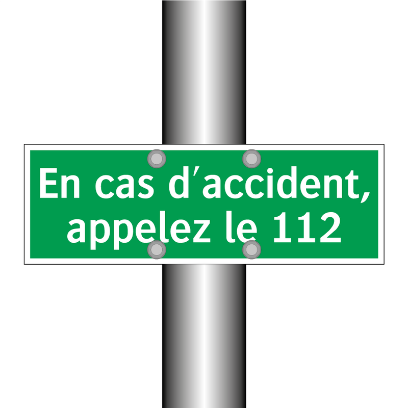 En cas d'accident, appelez le 112