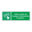 Talkie-walkie de l'équipe d'intervention d'urgence