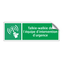 Talkie-walkie de l'équipe d'intervention d'urgence