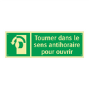 Tourner dans le sens antihoraire pour ouvrir