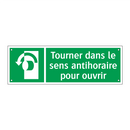 Tourner dans le sens antihoraire pour ouvrir