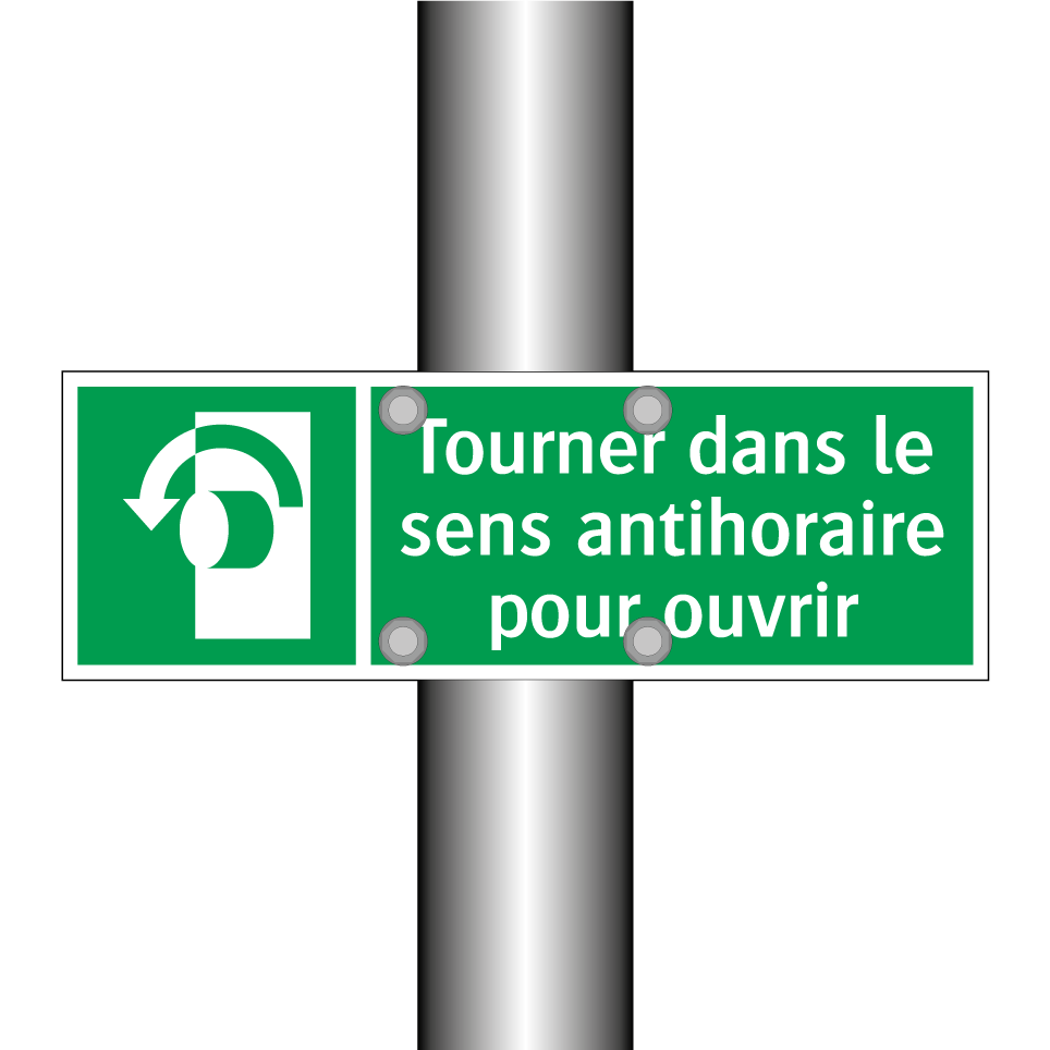 Tourner dans le sens antihoraire pour ouvrir