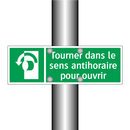 Tourner dans le sens antihoraire pour ouvrir
