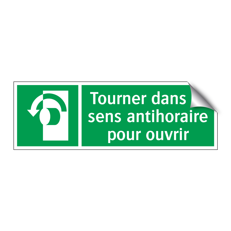 Tourner dans le sens antihoraire pour ouvrir