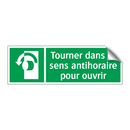 Tourner dans le sens antihoraire pour ouvrir