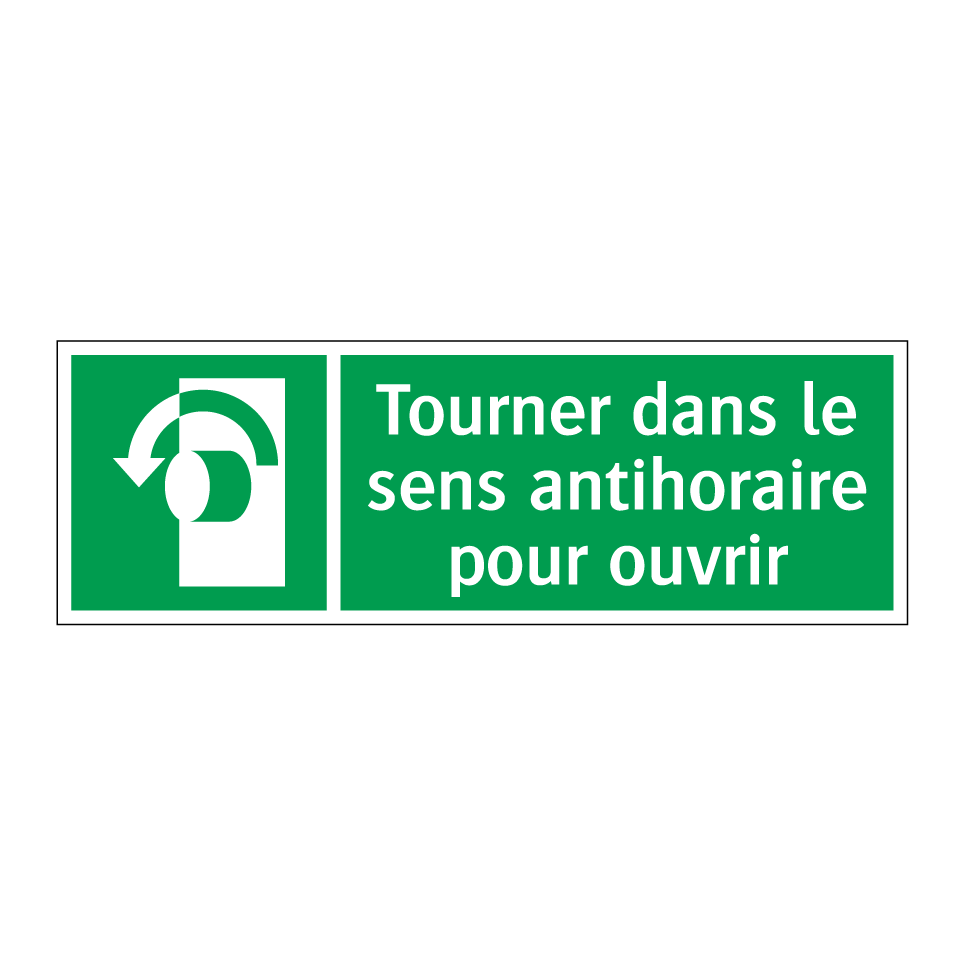 Tourner dans le sens antihoraire pour ouvrir