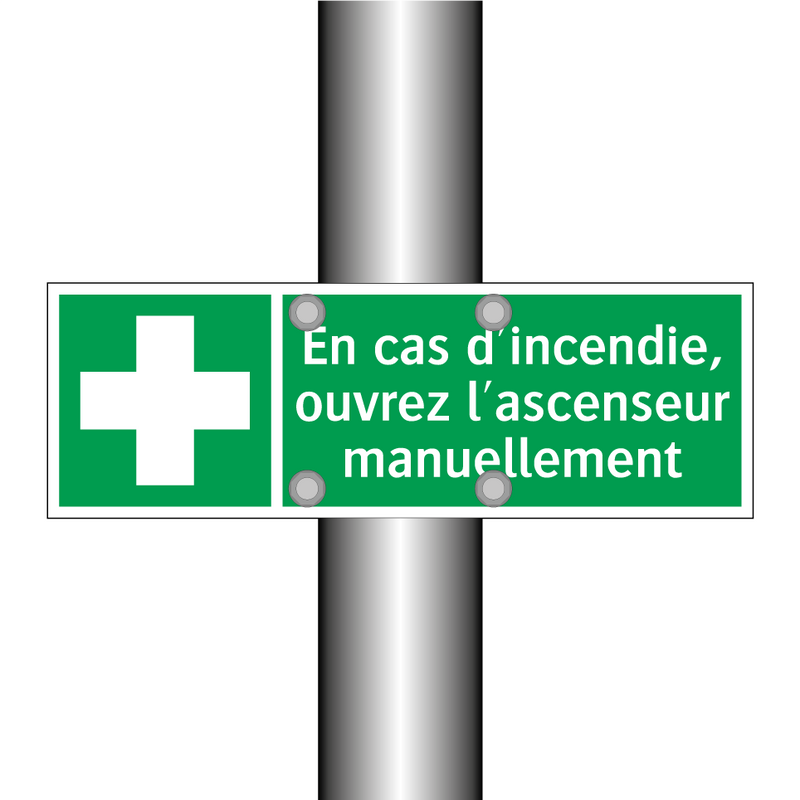En cas d'incendie, ouvrez l'ascenseur manuellement