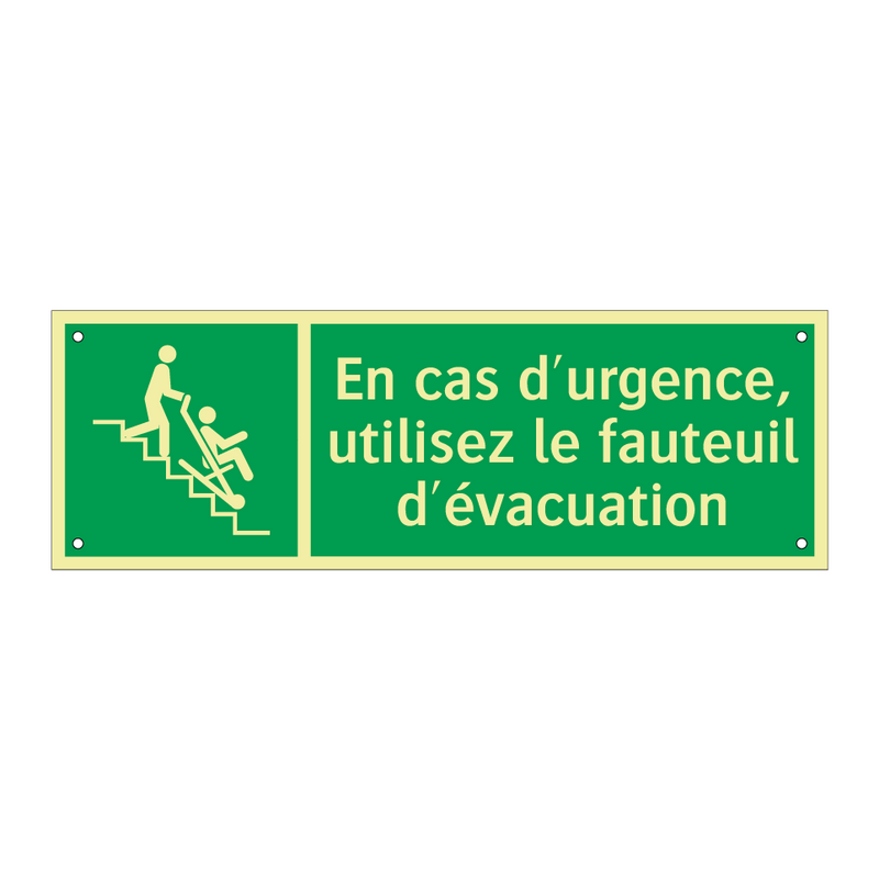 En cas d'urgence, utilisez le fauteuil d'évacuation