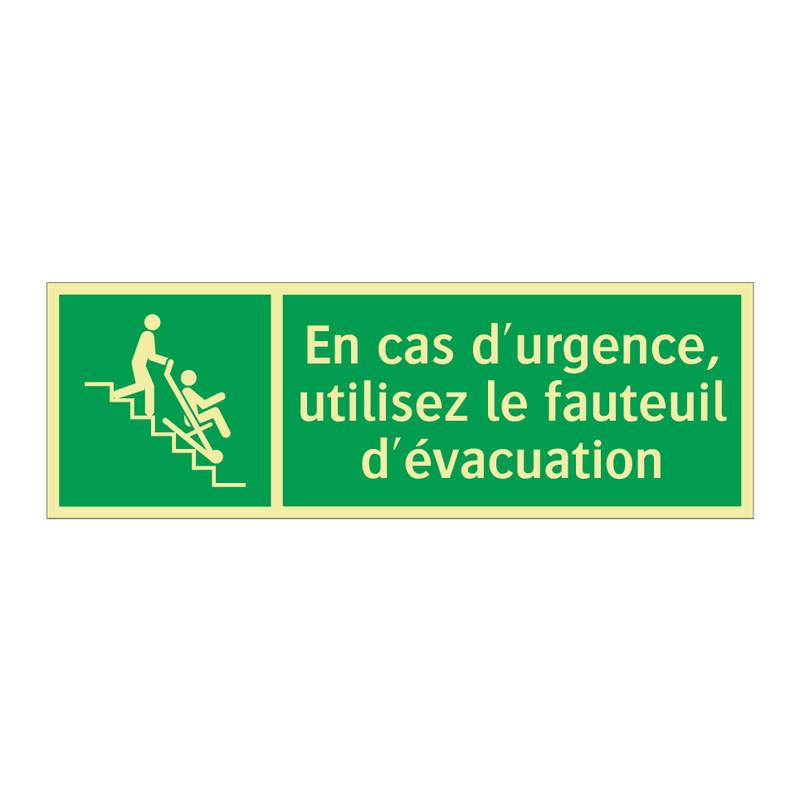 En cas d'urgence, utilisez le fauteuil d'évacuation