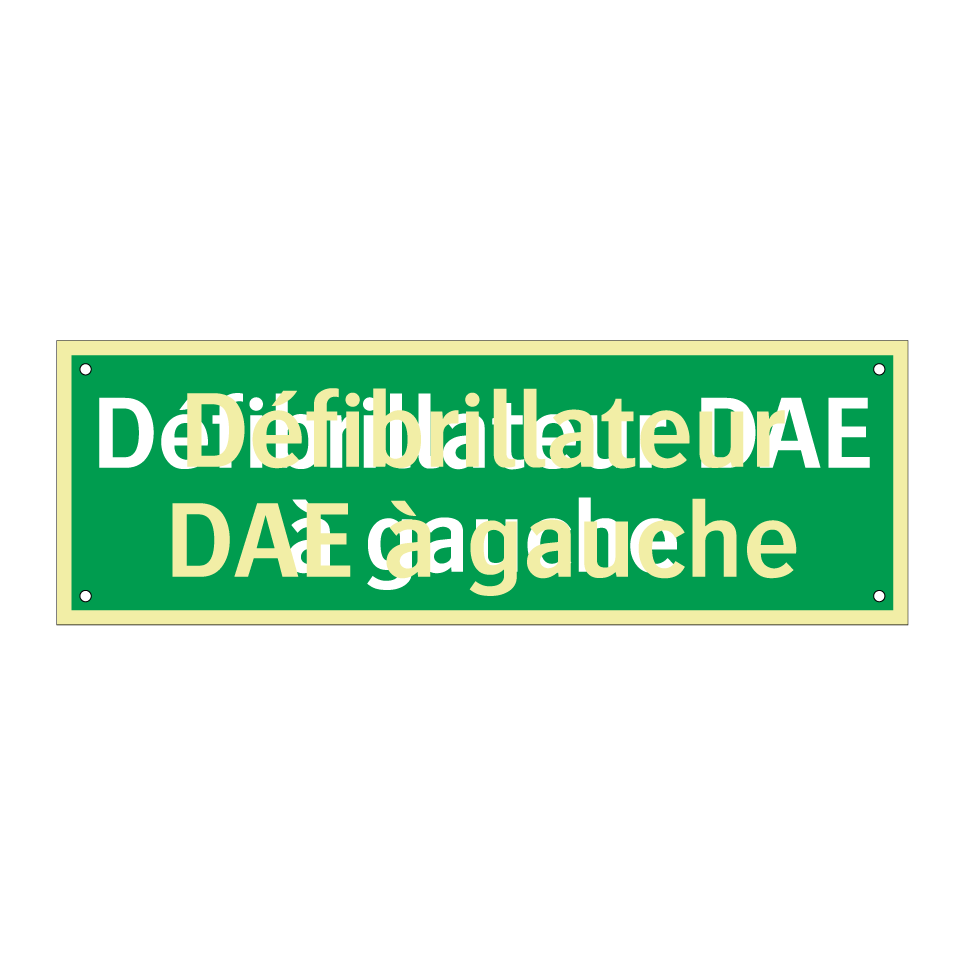 Défibrillateur DAE à gauche